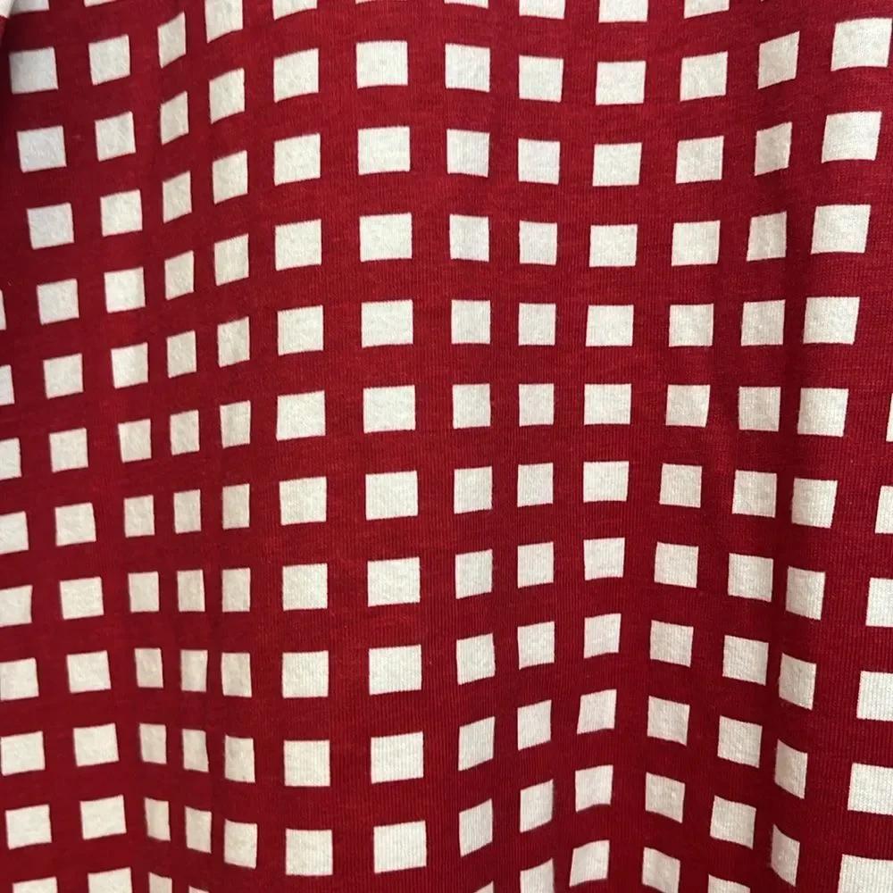 Hanna Andersson Long Sleeve Red White Check Dress sz 6-7